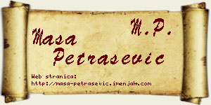 Maša Petrašević vizit kartica